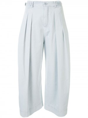 Укороченные брюки со складками JW Anderson. Цвет: синий