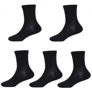 Комплект из 5 пар детских носков LORENZLine черные, размер 14-16. Цвет: черный