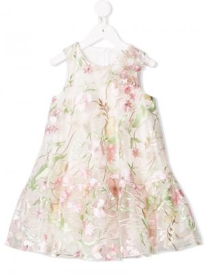 Расклешенное платье с цветочной вышивкой David Charles Kids