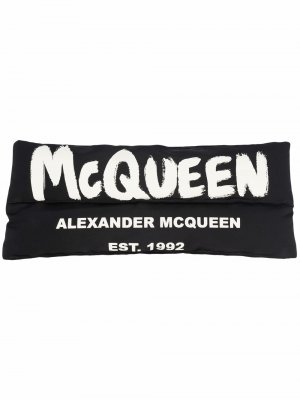 Шарф с кулиской и логотипом Alexander McQueen. Цвет: черный