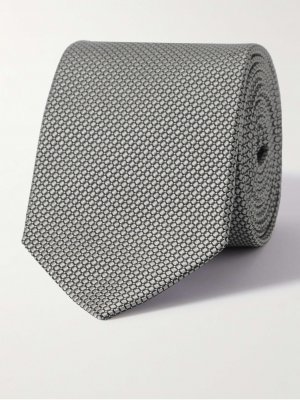 Шелковый жаккардовый галстук шириной 7 см LANVIN, серый Lanvin