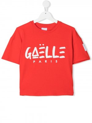 Футболка с логотипом Gaelle Paris Kids. Цвет: красный