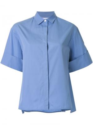 Широкая рубашка А-образного силуэта Le Ciel Bleu. Цвет: синий