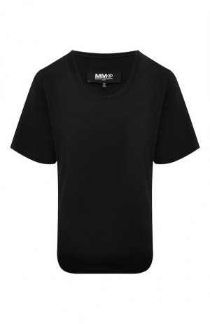 Хлопковая футболка MM6. Цвет: чёрный