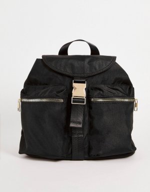 Черный рюкзак в стиле милитари DESIGN Asos