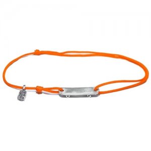 Браслет Скейтборд MB0311-Ag925-TOR оранжевый, размер 15 см Amorem. Цвет: оранжевый
