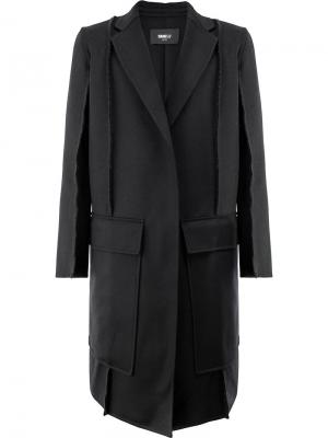 Пальто с необработанными краями Yang Li. Цвет: чёрный
