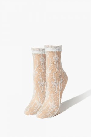 Прозрачные кружевные носки , белый Forever 21