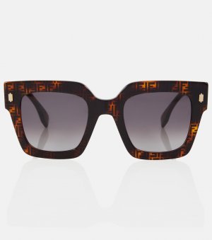 Солнцезащитные очки fendi roma в квадратной оправе , коричневый