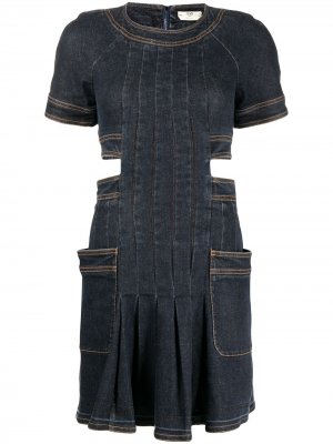 Джинсовое платье 2010-х годов Fendi Pre-Owned. Цвет: синий