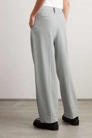 + NET SUSTAIN прямые брюки из переработанного твила со складками, серый GANNI