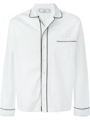 Пижамная рубашка с контрастной окантовкой Ami Alexandre Mattiussi. Цвет: белый