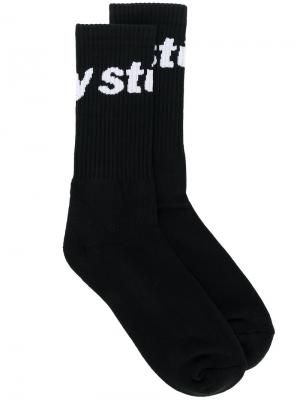 Носки с логотипом Stussy. Цвет: чёрный