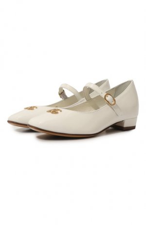 Кожаные туфли Dolce & Gabbana. Цвет: белый