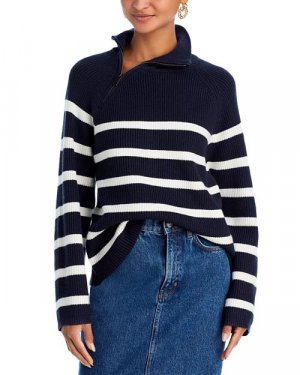 Полосатый свитер с воротником-воронкой , цвет Blue AQUA