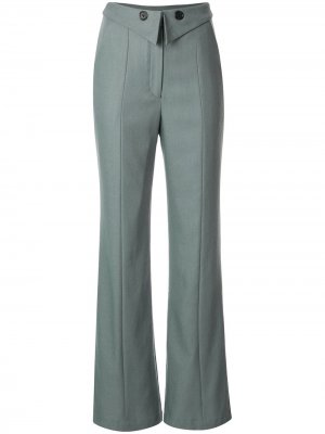 Расклешенные брюки со складками Palmer//Harding. Цвет: зеленый