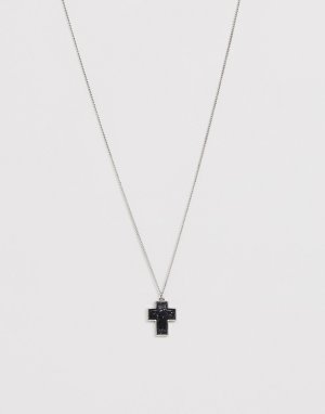 Ожерелье с отделкой камнями на подвеске в виде креста -Бежевый Icon Brand