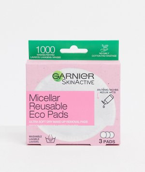 Многоразовые подушечки для снятия макияжа Eco Pads (3 больших из микрофибры)-Очистить Garnier