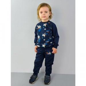 Комплект одежды  для мальчиков, брюки и свитшот, карманы, размер 86, синий LEO. Цвет: синий/темно-синий