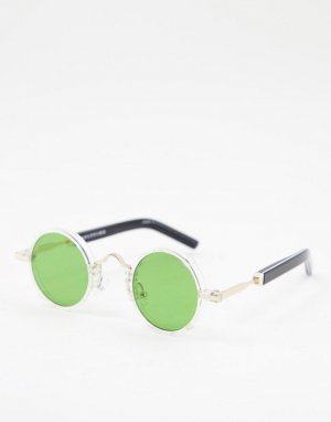 Круглые солнцезащитные очки в стиле унисекс с зелеными линзами Euph 2-Прозрачный Spitfire