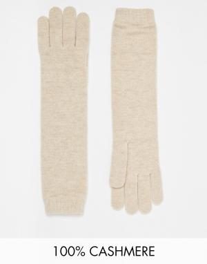 Длинные перчатки из 100% кашемира Johnstons. Цвет: dark medium dyed
