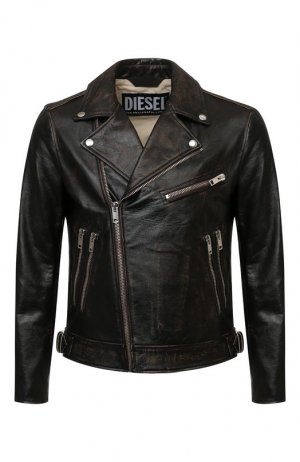 Кожаная куртка Diesel. Цвет: коричневый