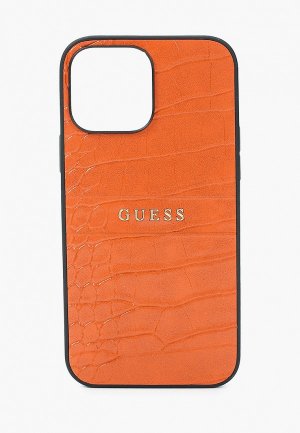 Чехол для iPhone Guess 13 Pro Max, PU Croco with metal logo Hard Orange. Цвет: коричневый