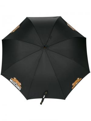 Зонт с медведями и логотипом Moschino. Цвет: чёрный