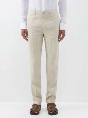 Узкие костюмные брюки из льна , бежевый 120% Lino