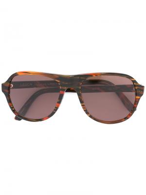 Солнцезащитные очки с матовым покрытием Lesca. Цвет: коричневый