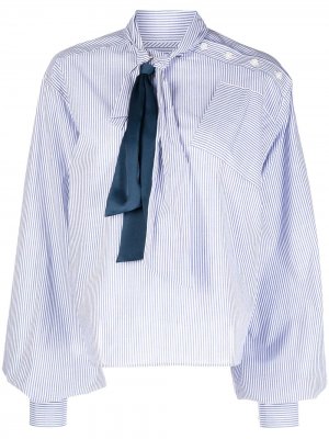 Cotton striped knot-detail blouse Kolor. Цвет: синий