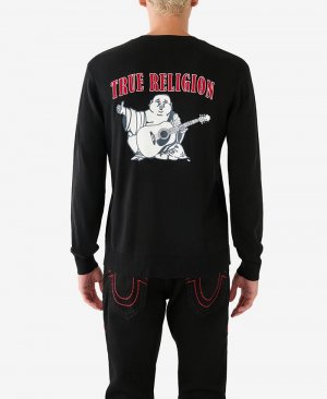 Мужской свитер с круглым вырезом , черный True Religion