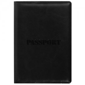 Обложка для паспорта , полиуретан под кожу, паспорт, черная, 237599 STAFF