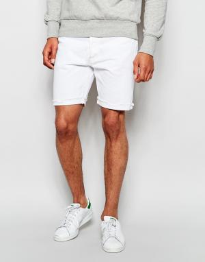 Белые джинсовые мужские шорты