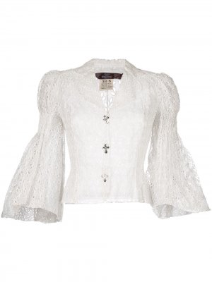 Блузка с вышивкой English John Galliano Pre-Owned. Цвет: белый