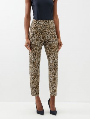 Классические брюки из джерси с леопардовым принтом , коричневый Norma Kamali
