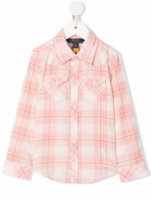 Рубашка в клетку Ralph Lauren Kids. Цвет: розовый