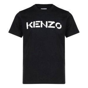 Футболка Men's KENZO Logo Pattern Round Neck Short Sleeve Black T-Shirt, черный
