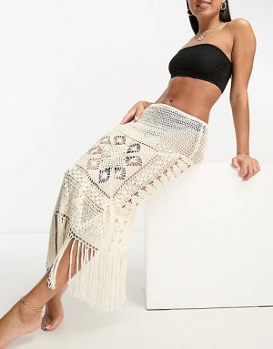 Пляжная юбка макси премиум-класса цвета слоновой кости Flook