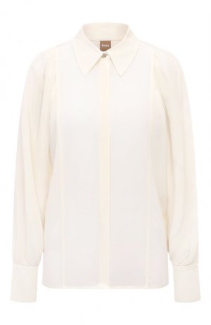 Шелковая блузка BOSS. Цвет: белый