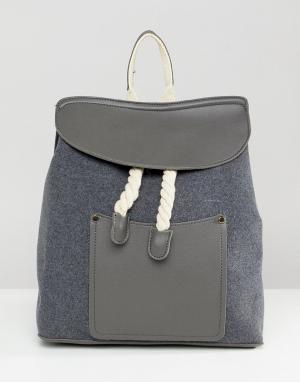 Рюкзак со шнурком Liquorish. Цвет: серый