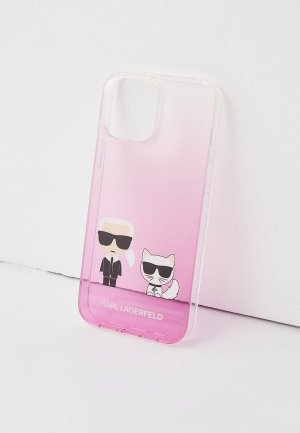 Чехол для iPhone Karl Lagerfeld 13 Pro Max, PC/TPU & Choupette Transparent. Цвет: розовый