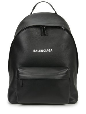 Рюкзак кожаный Everyday Logo BALENCIAGA. Цвет: черный