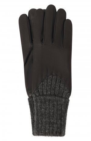 Кожаные перчатки Agnelle. Цвет: серый