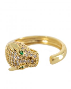 Открытое кольцо Marina Fossati. Цвет: золотой+прозрачный+зеленый
