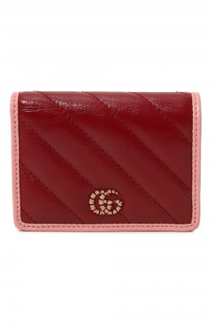 Кожаное портмоне GG Marmont Gucci. Цвет: бордовый