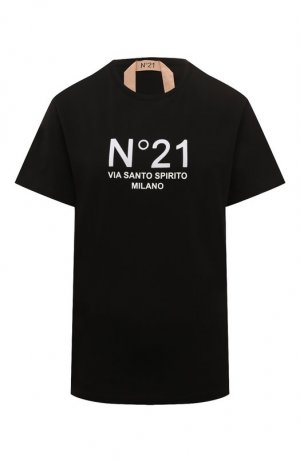 Хлопковая футболка N21. Цвет: чёрный