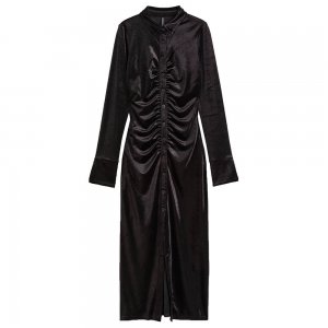 Велюровое платье-блузка , черный H&M