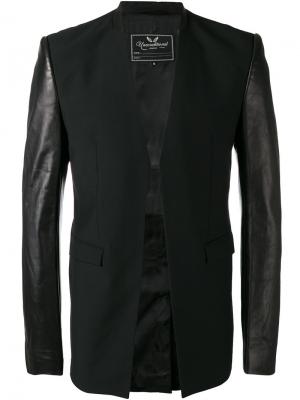 Куртка с кожаными рукавами Unconditional. Цвет: чёрный