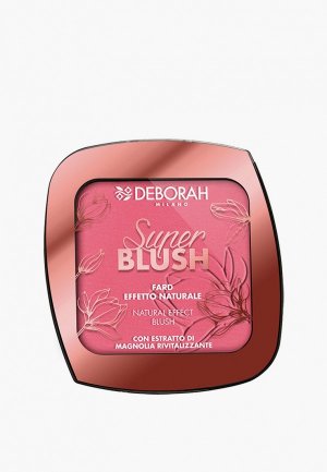 Румяна Deborah SUPER BLUSH, с Цветочным ароматом, тон 03 Brick pink, 9 г. Цвет: фуксия